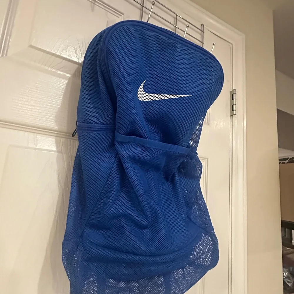 Nike Mesh Backpack Royal Blue White Swoosh Logo Gym School Bag